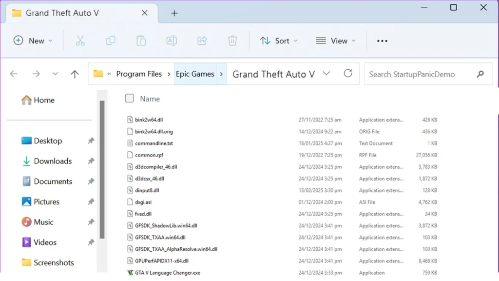 How to find, search and locate the Grand Theft Auto V (GTA 5) directory folder's location on Epic Games Launcher