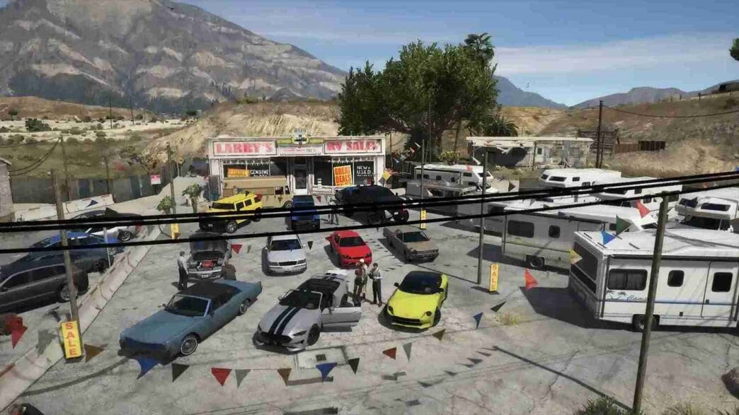 Download and install Larry’s Auto Dealer for GTA 5 mods. Create a custom auto dealership with vehicles on display using Map Editor for roleplay and gameplay.