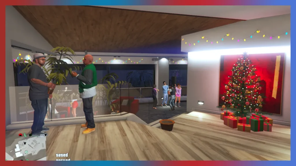 Download New Year Party Franklin 2025 GTA 5 mod – transform Franklin's house into a festive New Year party with decorations and guests. Compatible with Menyoo. Install now!