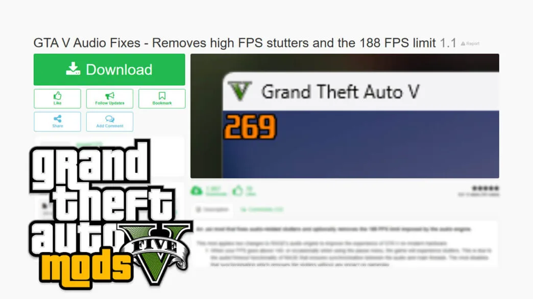 Fix GTA V high-FPS stutters and remove the 188 FPS limit with the GTA V Audio Fixer mod. Improve performance and gameplay on modern hardware with this easy-to-install .asi mod.