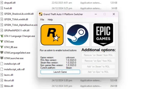 Learn how to install Grand Theft Auto V (GTA 5) Platform Switcher mod, allowing easy switching between different versions of the game on PC.