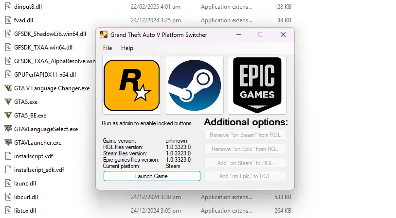 Learn how to install Grand Theft Auto V (GTA 5) Platform Switcher mod, allowing easy switching between different versions of the game on PC.