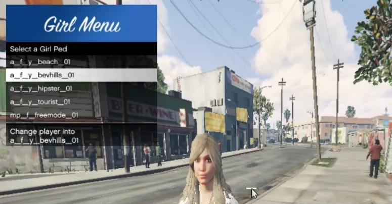 GirlMenu – Player Changer to a Female