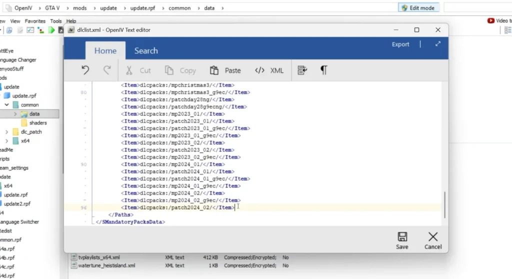 How to install add-on vehicles, DLC packs in GTA 5 Legacy & Enhanced Edition by editing the dlclist.xml file a guide with code, file paths, and examples.